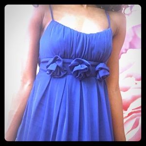 Blue formal dress.